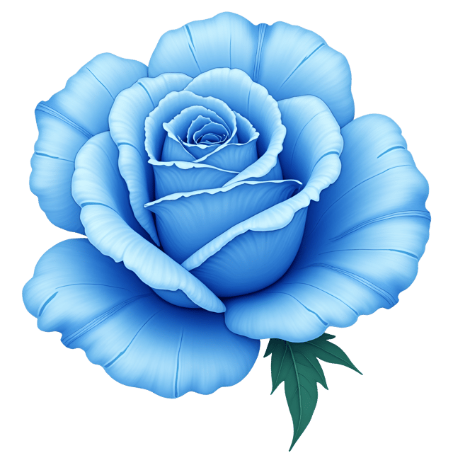 Free transparent PNG: Cerulean Blue Rose Illustration with White Tips and Oceanic Sparkle