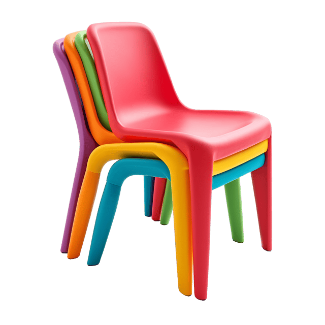 Free transparent PNG: Vibrant Neon Stackable Plastic Chair PNG for Modern and Bold Visuals