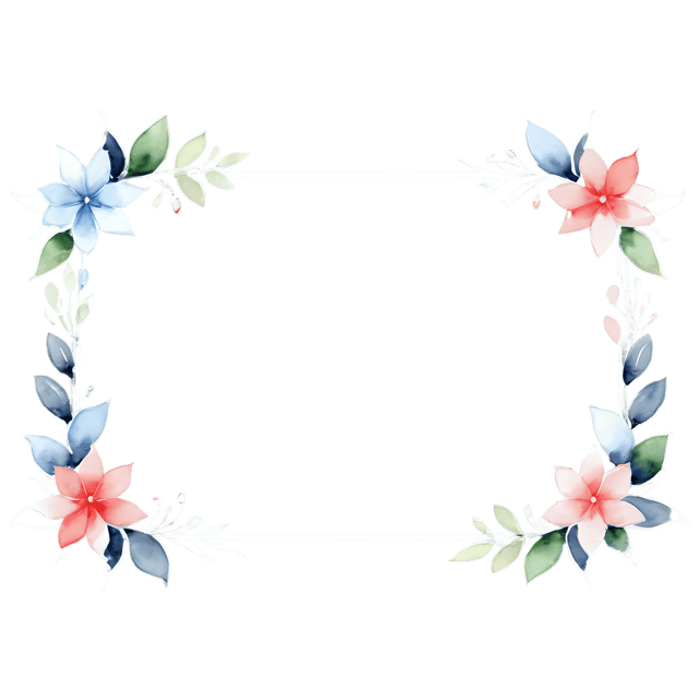 Free transparent PNG: Gentle Watercolor Ornament Detail Frame PNG – Transparent Background Artwork