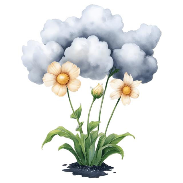 Free transparent PNG: Wilted Flowers Under a Dramatic Stormy Sky PNG Background