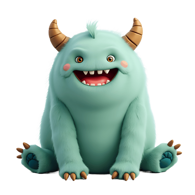 Free transparent PNG: 12 Gentle Monster Plushie PNG with Fuzzy Fur and Sweet Smile