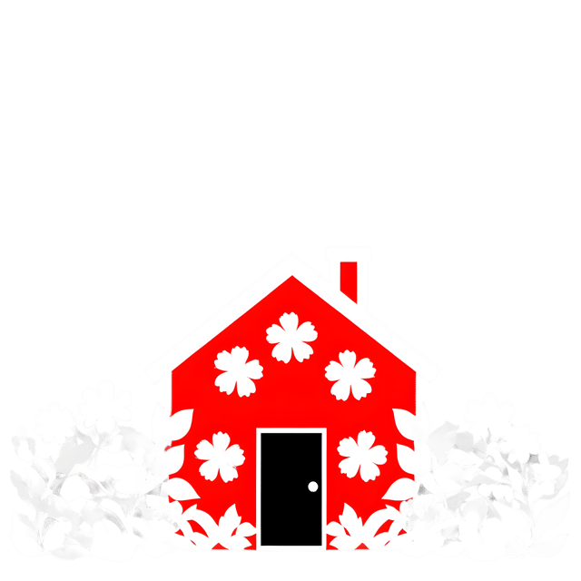 Free transparent PNG: Floral Red Cottage PNG with Transparent Background for Design and Decor