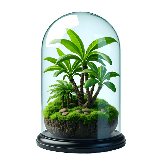 Free transparent PNG: Tropical Island Glass Enclosure PNG with Transparent Background for Unique Decor