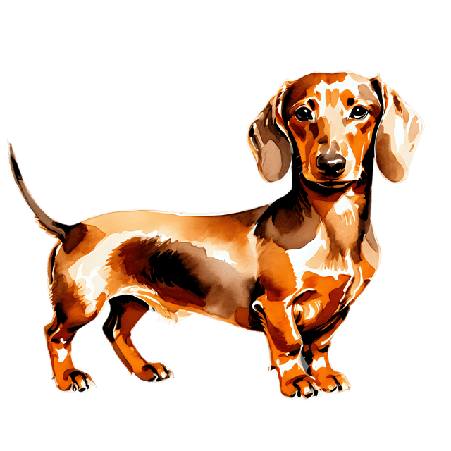 Free transparent PNG: Watercolor Dachshund PNG – Transparent Gentle Dog Illustration