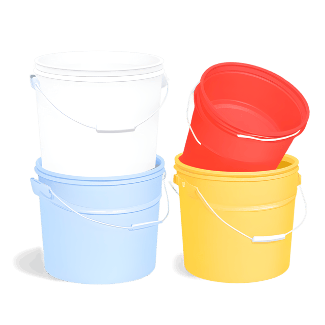 Free transparent PNG: Stack of Paint Buckets PNG with Transparent Background for Artistic Design