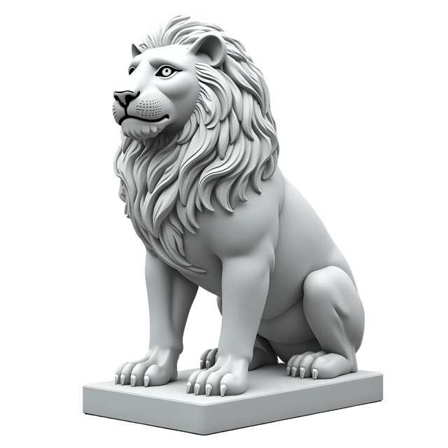 Free transparent PNG: Exquisite Standing Lion Marble Sculpture PNG