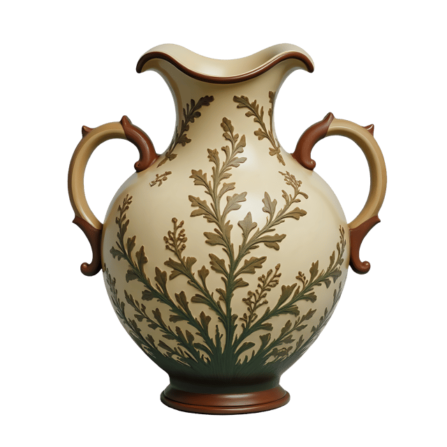 Free transparent PNG: Hand-Decorated Vase with Intricate Vines PNG Image for Artistic and Decorative Use