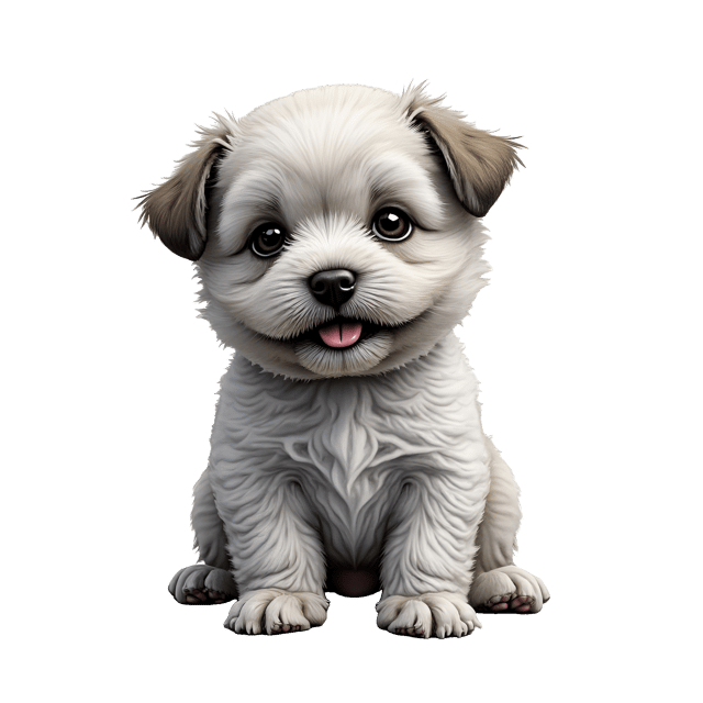 Free transparent PNG: Cute Little Dog Chalk Drawing with Transparent Background