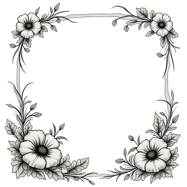 Free transparent PNG: Floral Sketch Frame PNG Clipart  Perfect for Design Projects  Decor