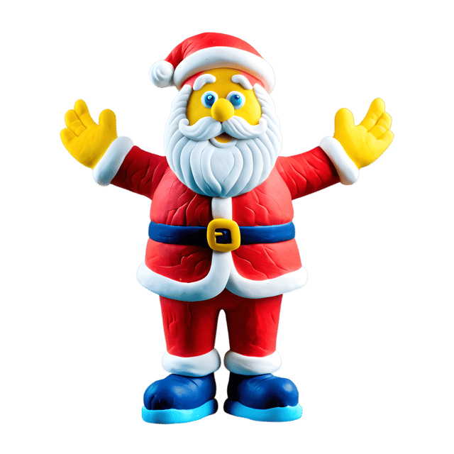Free transparent PNG: Play-Doh Style Santa Claus Clay Illustration for Holidays and Kids Projects