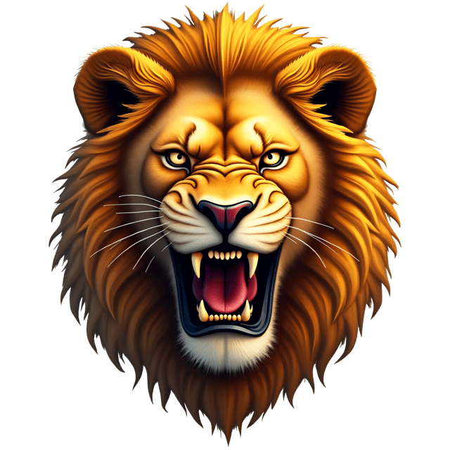 Free transparent PNG: Golden Lion Mask Realistic Illustration with White Background