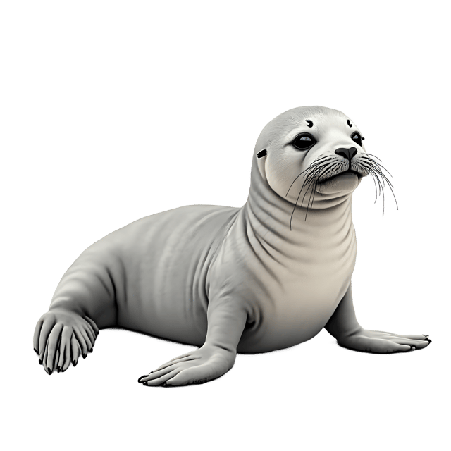 Free transparent PNG: Baby Seal PNG with Soft Gray Fur and Tiny Flippers for Cute Animal Imagery