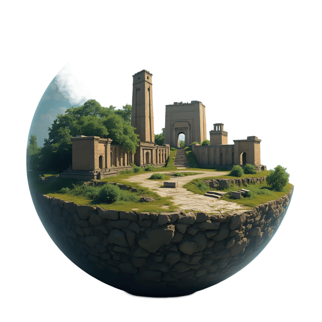 Free transparent PNG: Ancient Ruins in a Globe Transparent PNG for Decor and Design