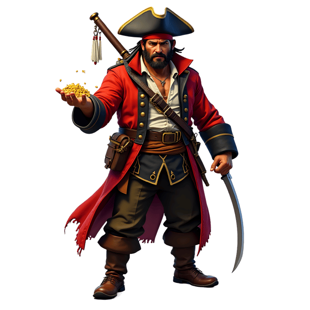 Free transparent PNG: Pirate Holding Treasure PNG  Perfect for Nautical Themes, Games  Decor
