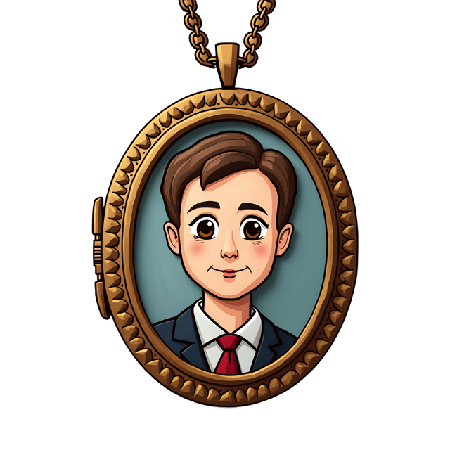 Free transparent PNG: Classic Locket with Faded Portrait  Vintage Jewelry Clipart, free downloadable png