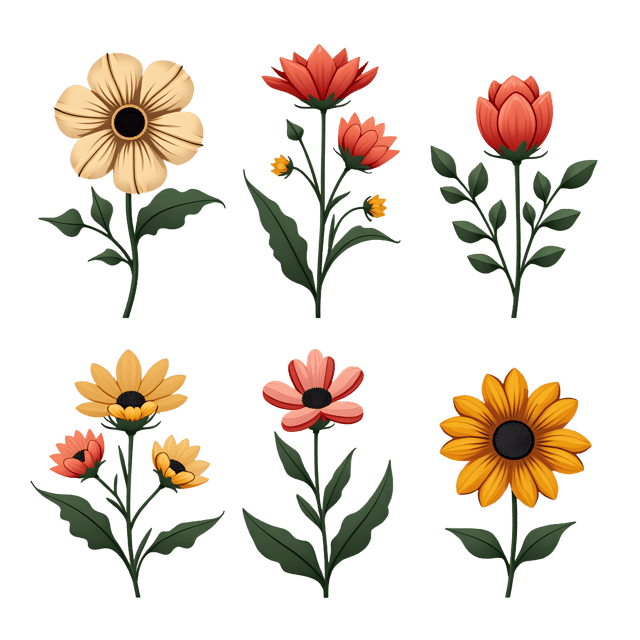 Free transparent PNG: Floral Items PNG with Transparent Background for Creative Use