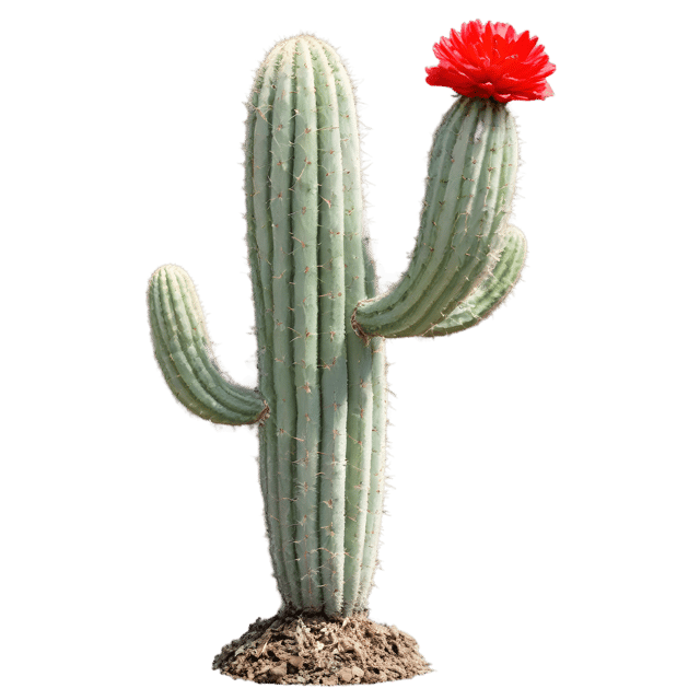 Free transparent PNG: Towering Cactus with Bright Red Fruits PNG Illustration