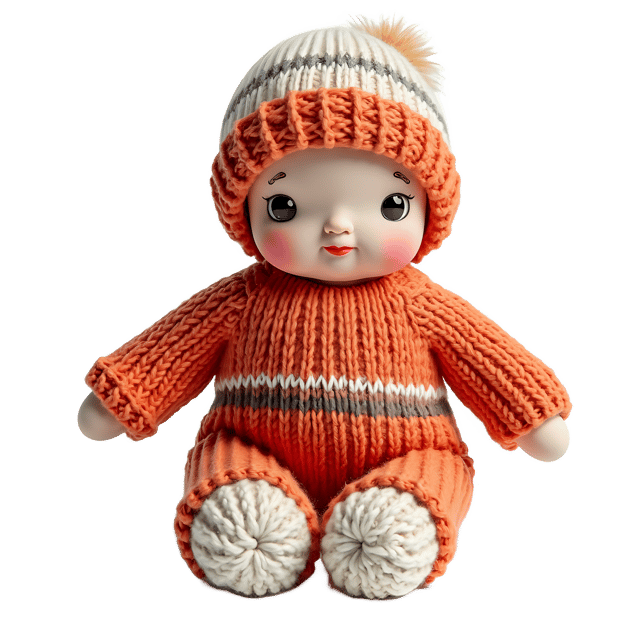 Free transparent PNG: Knitted Woolen Yarn Doll PNG with Transparent Background for Crafting and Decor