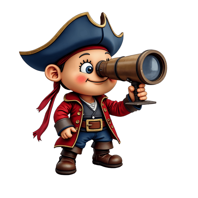 Free transparent PNG: Pirate Spyglass Pencil Sketch Illustration for Nautical and Adventure Themes