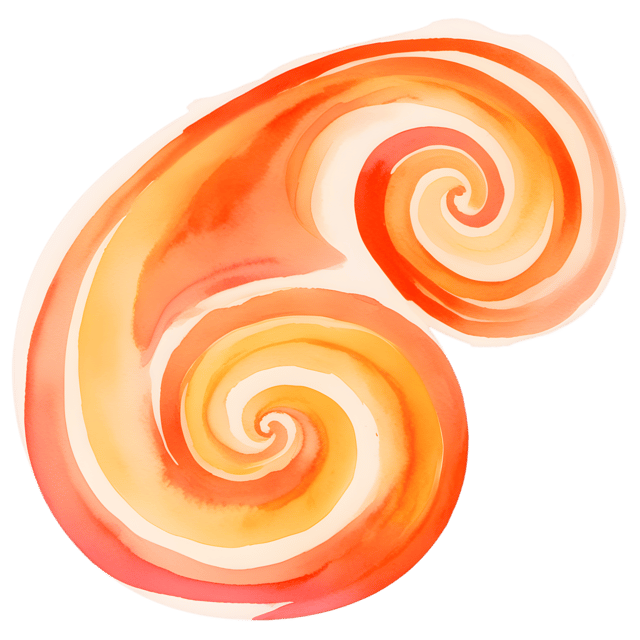 Free transparent PNG: Golden and Coral Hues Swirling Pattern PNG with Transparent Background for Cosmic Energy Art