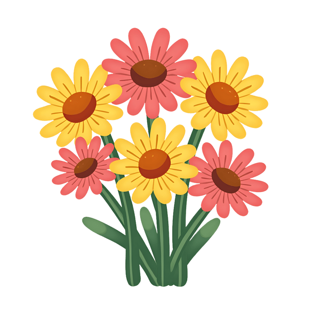 Free transparent PNG: Party Daisy Bunch with Fringe  Decorative Clipart, free downloadable png