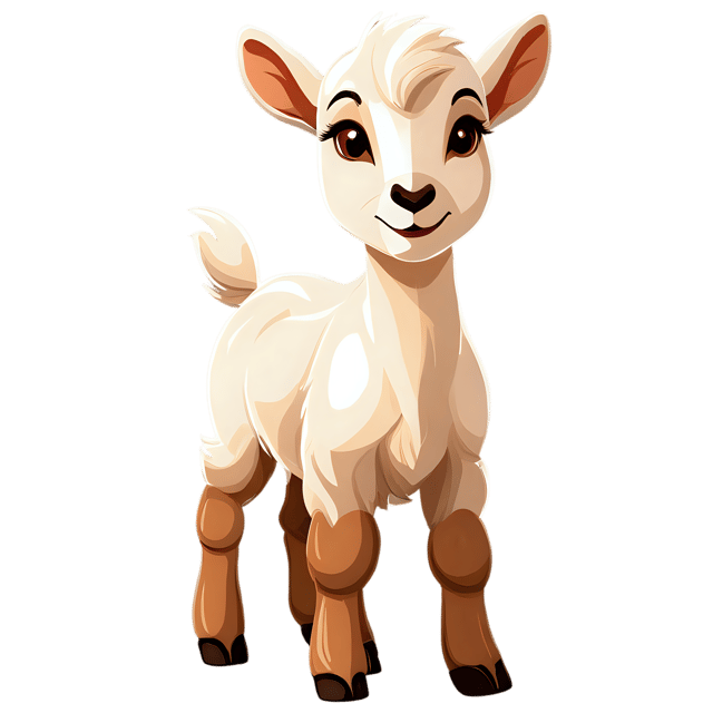 Free transparent PNG: Baby Goat Cute Cartoon Illustration PNG for Nursery Decor and Crafts