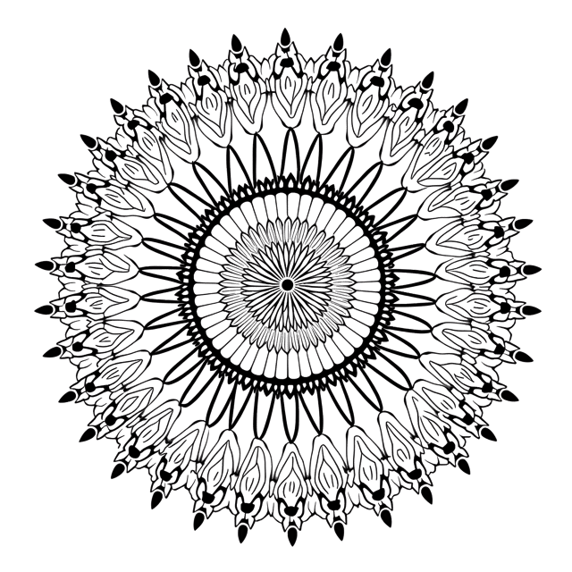 Free transparent PNG: Geometric Symmetrical Mandala Design with Precision Lines and Harmonious Balance