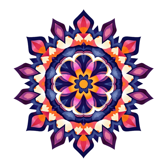 Free transparent PNG: Symmetrical Mandala Design with Geometric Patterns for Art and Decor