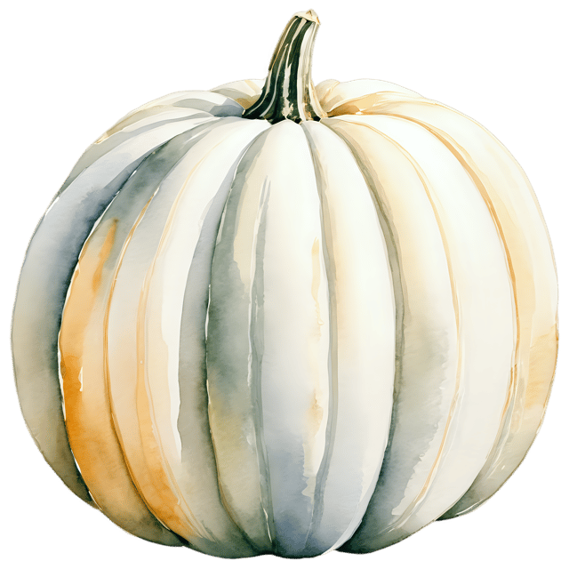 Free transparent PNG: White Pumpkin Watercolor Illustration – Transparent Background