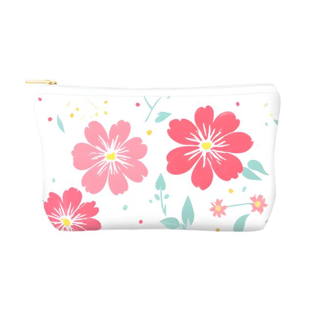 Free transparent PNG: Floral Makeup Bag PNG with Transparent Background