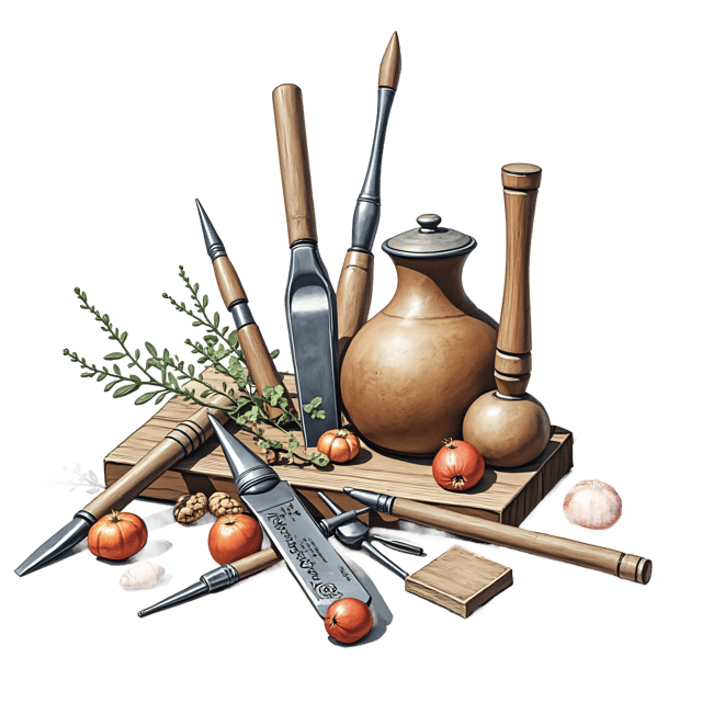 Free transparent PNG: Vintage Still Life with Antique Tools  Classic Clipart, free transparent png download
