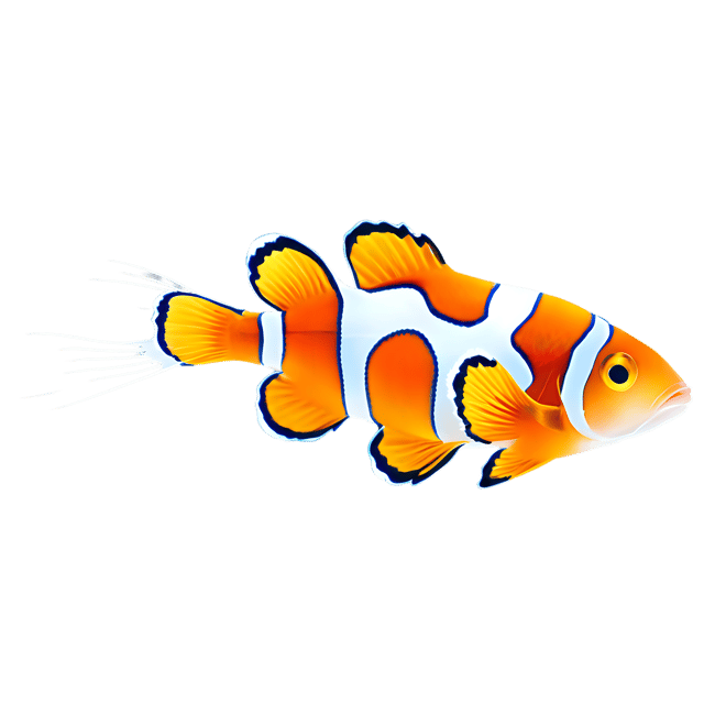 Free transparent PNG: Cartoon Clown Fish Illustration for Ocean-themed Decor and Crafts