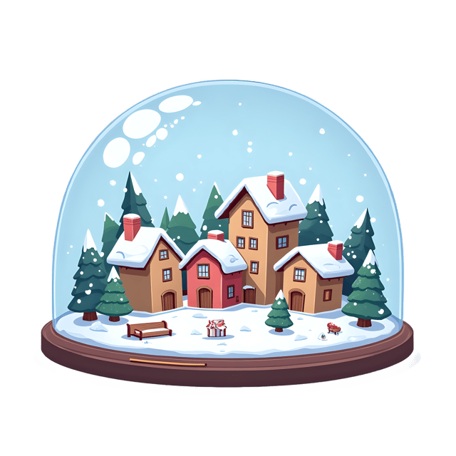 Free transparent PNG: Snow-Covered Town Under Glass Transparent PNG Background