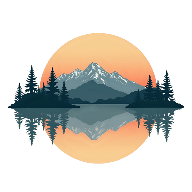 Free transparent PNG: Tranquil Lake with Miniature Mountains PNG Illustration