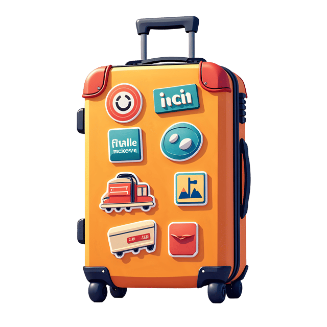 Free transparent PNG: Luggage with Travel Stickers  Travel Clipart, free downloadable png