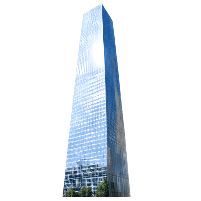 Free transparent PNG: Tall Skyscraper Reflecting Sunlight PNG Transparent Background Image