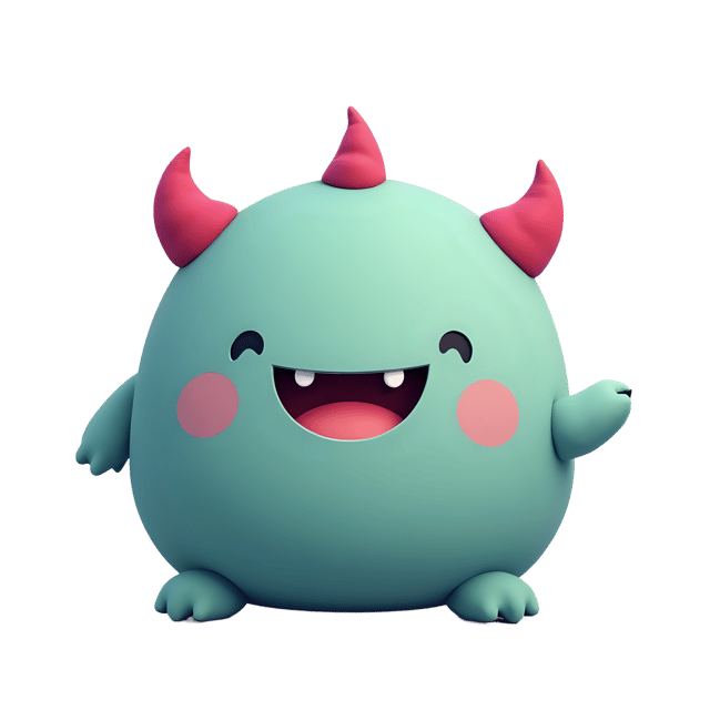 Free transparent PNG: Cute Monster Plushie PNG with Transparent Background for Crafting and Decor