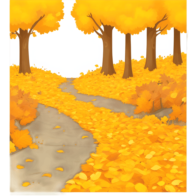 Free transparent PNG: Golden Leaves Forest Path PNG Image with Transparent Background