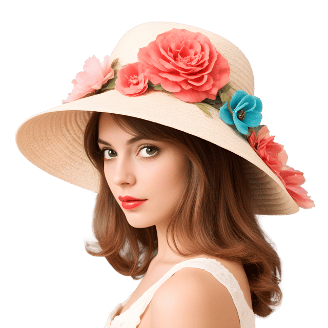 Free transparent PNG: Floral Hat PNG with Transparent Background for Floral Design and Crafts