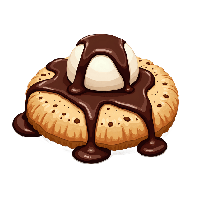 Free transparent PNG: Cookies and Cream with Chocolate Sauce  Dessert Clipart, free downloadable png