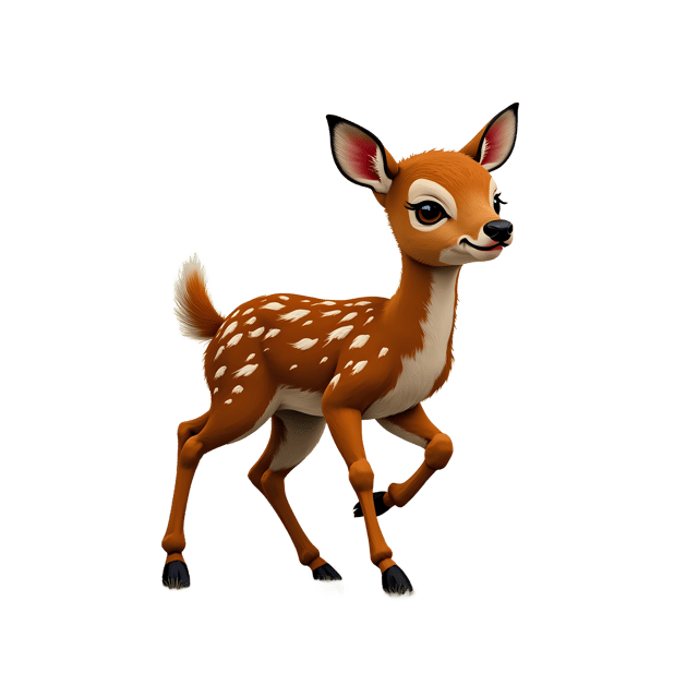 Free transparent PNG: Deer Fawn Running Through Forest - Transparent Background PNG