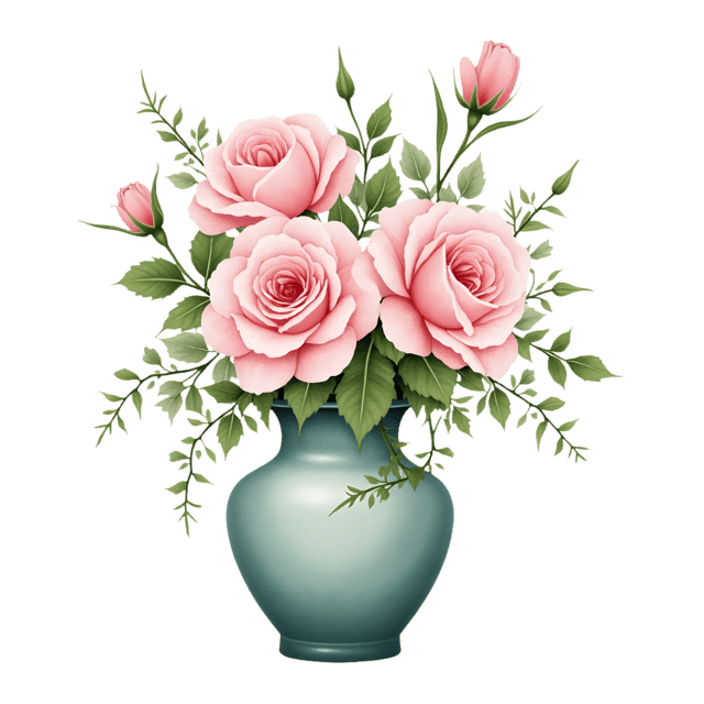 Free transparent PNG: Pastel Floral Vase  Free Downloadable PNG Clipart