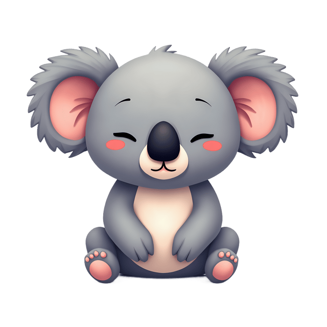 Free transparent PNG: Cute Baby Koala Plushie PNG with Oversized Sleepy Eyes