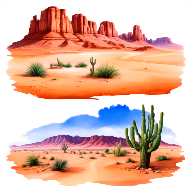Free transparent PNG: Desert Landscape Transparent PNG Background for Scenic Imagery