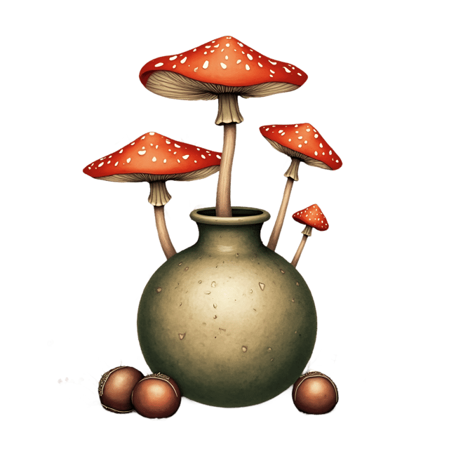 Free transparent PNG: Woodland Mushroom Vase  Nature Clipart, free transparent png download