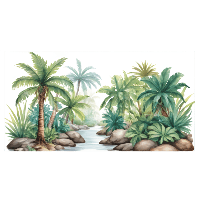 Free transparent PNG: Rainforest Landscape PNG with Transparent Background for Nature Imagery