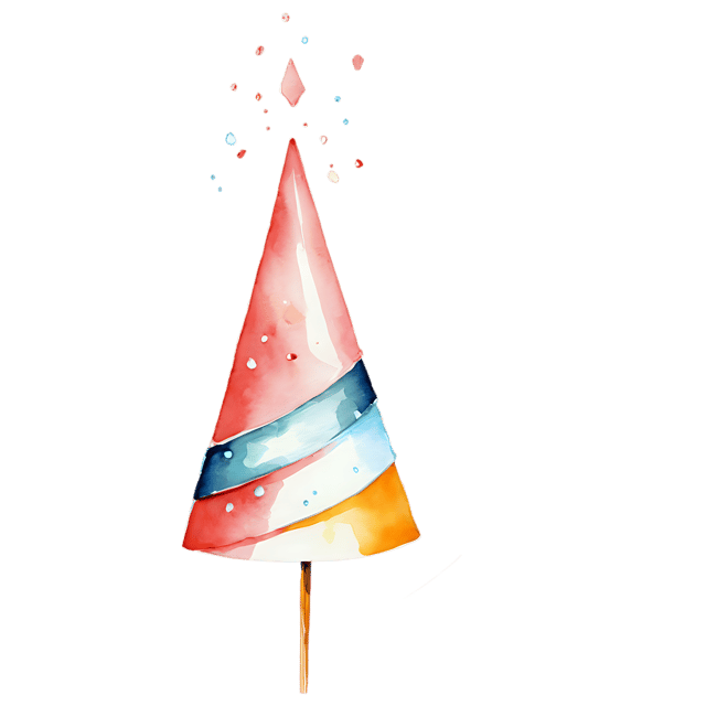 Free transparent PNG: Watercolor Party Hat Illustration – Transparent PNG for Celebrations