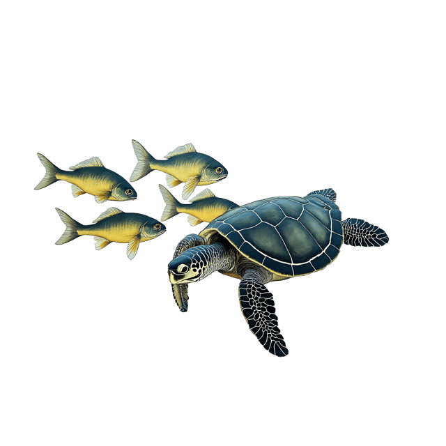 Free transparent PNG: Fish School Splitting Near Turtle  Underwater Scene Clipart, free downloadable png
