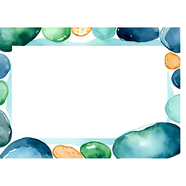 Free transparent PNG: Watercolor Tidepool Stone Frame PNG – Transparent Background Illustration