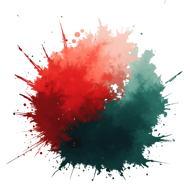 Free transparent PNG: Intense Scarlet and Forest-Green Splashes Movement Illustration
